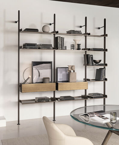 Libreria a parete di design moderna e modulare - Techwall, Riflessi