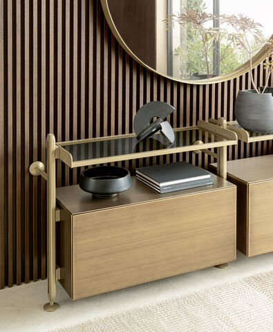 Libreria componibile bassa moderna e di design - Techwall, Riflessi