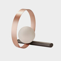 Lampada da tavolo moderna di design, color oro rosa - Bubble T - Riflessi