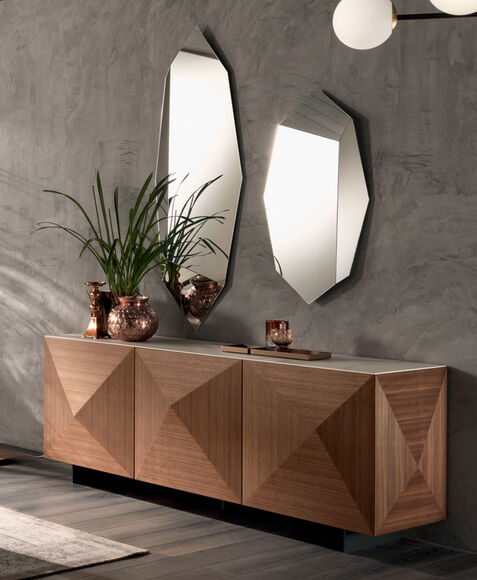 Madia elegante di design, ideale per l'arredo di salotto e sala - C-Wood - Riflessi