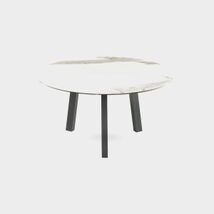 Tavolo di design in ceramica, bianco statuario - Treble, Riflessi