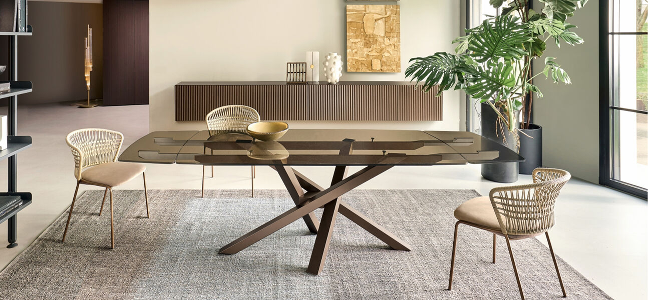Tavolo moderno di design in Cristallo - Shangai, Riflessi